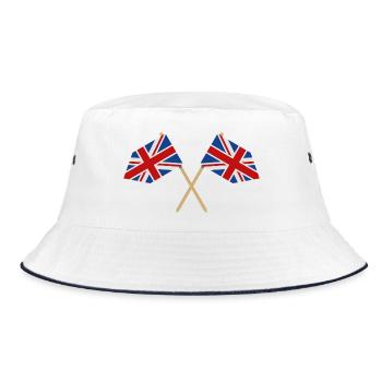 Flagge Großbritanniens - Bucket Hat - Weiß/Navy - Vorne