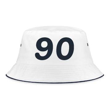90. 90 JAHRE. 90-JÄHRIGES JUBILÄUM. 90-JÄHRIGES JUBILÄUM. - Bucket Hat - Weiß/Navy - Vorne
