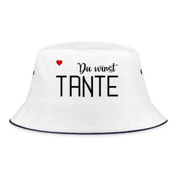 Du wirst Tante - Bucket Hat - Weiß/Navy - Vorne