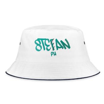 Geburtstagsgeschenk für Stephan - Bucket Hat - Weiß/Navy - Vorne