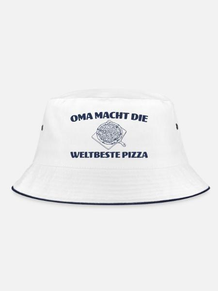 Oma macht die weltbeste Pizza - Pizzabäckerin - Bucket Hat - Weiß/Navy