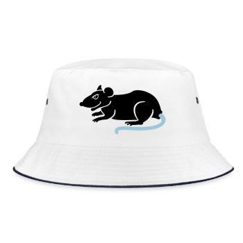 Ratte / rat (2c) - Bucket Hat - white/navy - Front