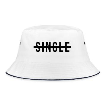 No longer single - Bucket Hat - white/navy - Front