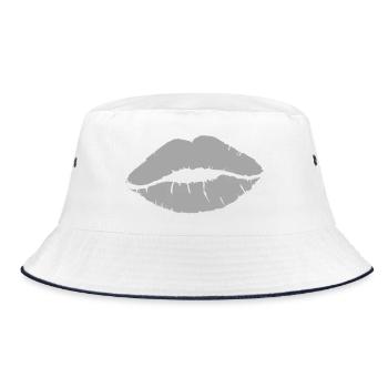 Grey Kiss - Bucket Hat - white/navy - Front