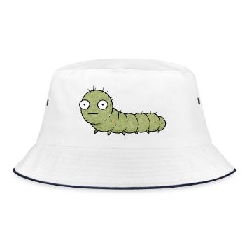 TINY ACTIVISTS | Caterpillar - Bucket Hat - white/navy - Front