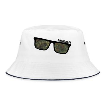 Bushcraft Military Wild Camping Survival Adventure - Bucket Hat - white/navy - Front