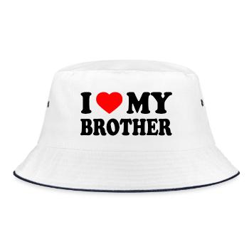 i love my brother - Bucket Hat - Weiß/Navy - Vorne