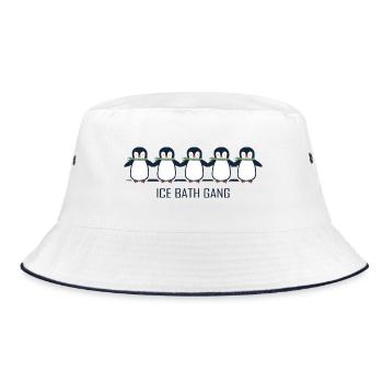 Baths Winter Baths Penguin Bathing - Bucket Hat - white/navy - Front