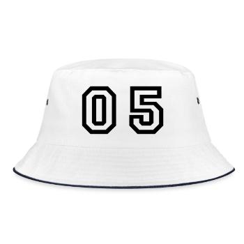 Nummer - 05 - null fünf - Bucket Hat - Weiß/Navy - Vorne