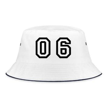 Nummer - 06 - Null Sechs - Bucket Hat - Weiß/Navy - Vorne