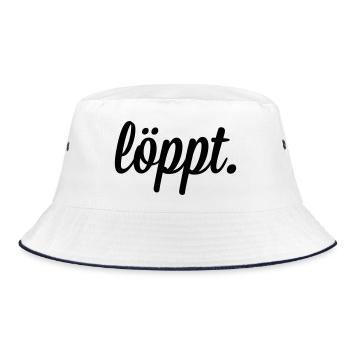 löppt - Bucket Hat - Weiß/Navy - Vorne