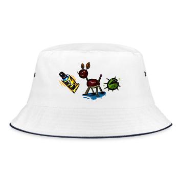 Herbst Kastanien Design - Bucket Hat - Weiß/Navy - Vorne