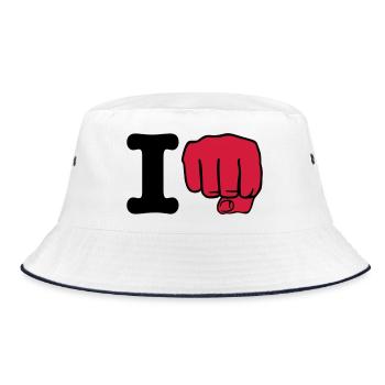 I Boxen - Bucket Hat - Weiß/Navy - Vorne