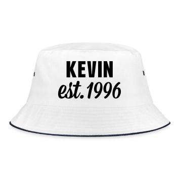Kevin est 1996 - Bucket Hat - Weiß/Navy - Vorne