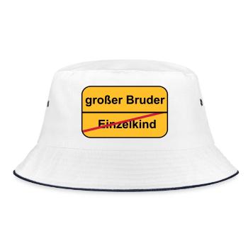 großer Bruder - Bucket Hat - Weiß/Navy - Vorne