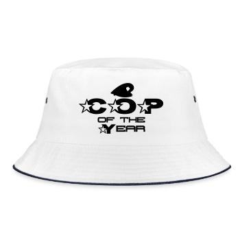 Cop of the Year Polizist Polizei Beruf Kollegen - Bucket Hat - white/navy - Front