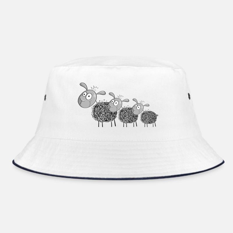 Three wool sheep - sheep cartoon Bucket Hat