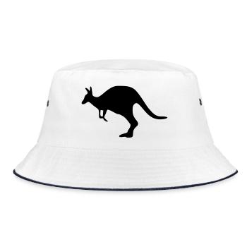 Känguru kangaroo Australien - Bucket Hat - Weiß/Navy - Vorne