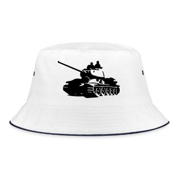 Tank T-34 - Bucket Hat - white/navy - Front