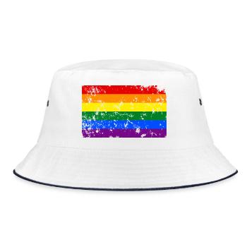 Lgbt flag vintage effect - Bucket Hat - white/navy - Front