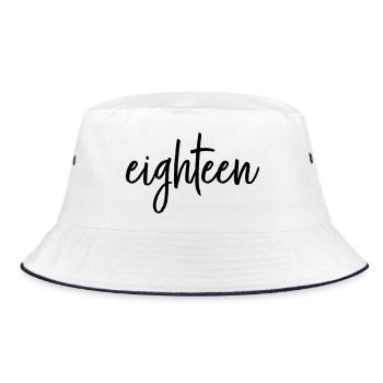 eighteen 18 Geburtstag Jubiläum Geschenk - Bucket Hat - Weiß/Navy - Vorne