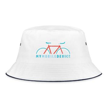 Fixie - My Mobile Device is my Single Speed Bike - Bucket Hat - white/navy - Front