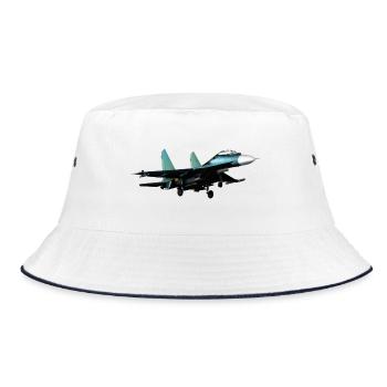 Jet Su-27 - Bucket Hat - white/navy - Front