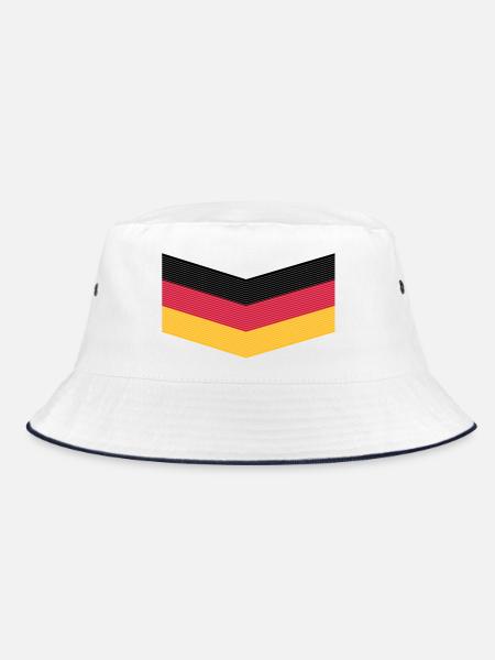 Deutschland Trikot - Bucket Hat - Weiß/Navy - Vorne