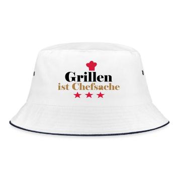 barbecue - Bucket Hat - white/navy - Front