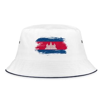 Drapeau du Cambodge vintage / Cadeau Angkor - Bob - blanc/marine - Devant