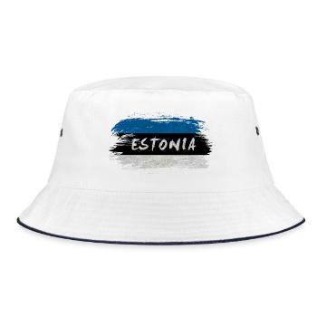 Estonia Flag / Gift Tallinn Tartu Estonia - Bucket Hat - white/navy - Front