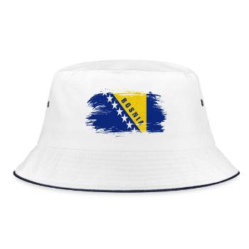 Bosnia Vintage Flag / Gift Sarajevo - Bucket Hat - white/navy - Front