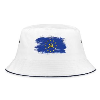 Europa Flagge mit Hammer und Sichel / Geschenk - Bucket Hat - Weiß/Navy - Vorne