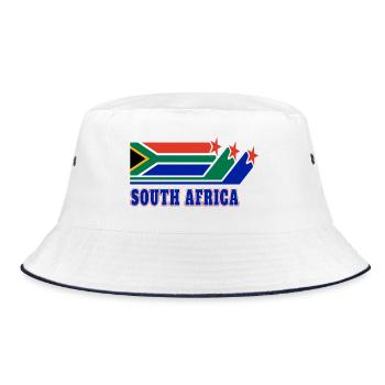 South Africa Flags Design - Bucket Hat - white/navy - Front