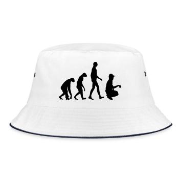 Petanque / Boules / Sport / Game / Pastis - Bucket Hat - white/navy - Front