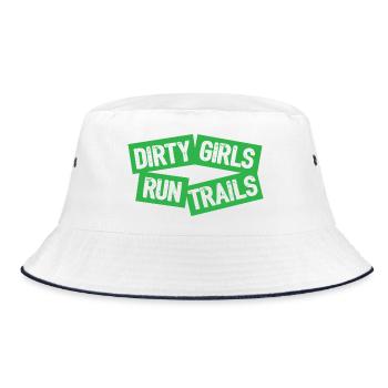 Schmutzige Mädchen laufen Spuren - Bucket Hat - Weiß/Navy - Vorne