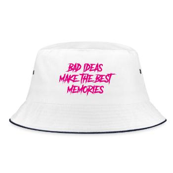 Bad ideas make the best memories - Bucket Hat - white/navy - Front