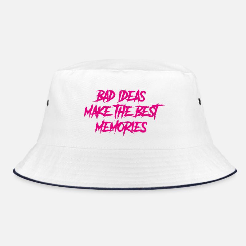 Bad ideas make the best memories - Bucket Hat - Weiß/Navy