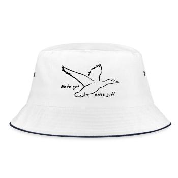 Ente gut, alles gut! - Bucket Hat - Weiß/Navy - Vorne
