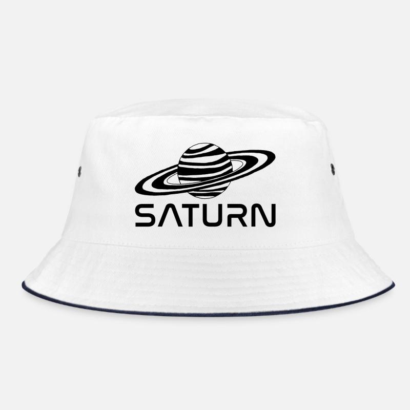 Black saturn planet Bucket Hat