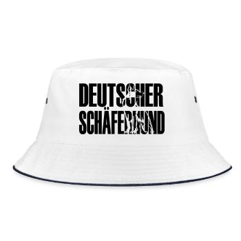 Deutscher Schäferhund - Bucket Hat - Weiß/Navy - Vorne