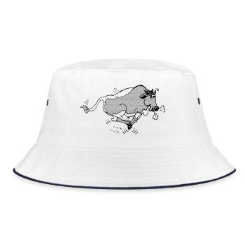 Pinzgau Bull funny - Bucket Hat - white/navy - Front