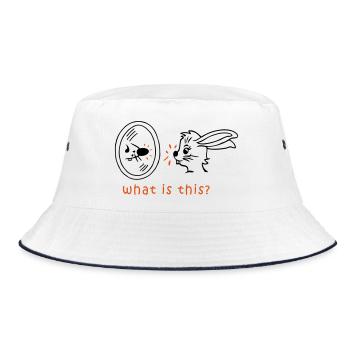 Spiegelbild Hase und Maus - Bucket Hat - Weiß/Navy - Vorne