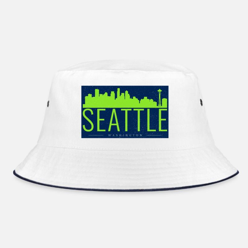 Silhouette vert vif de la Skyline de Seattle Bob