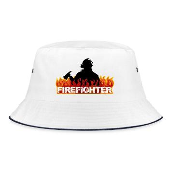 Firefighter - courage and passion - Bucket Hat - white/navy - Front