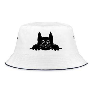Drôle de chat – cadeau de design de chat mignon - Bob - blanc/marine - Devant