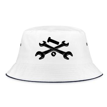 Wrenches bolt and nut - Bucket Hat - white/navy - Front