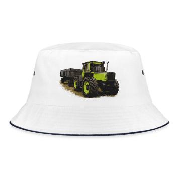 MB trac 1600 turbo mit Anhänger - Bucket Hat - Weiß/Navy - Vorne