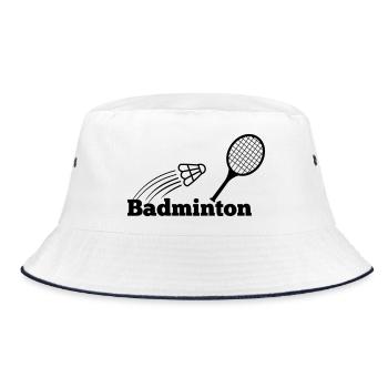 Texte de badminton avec navette et raquette - Bob - blanc/marine - Devant