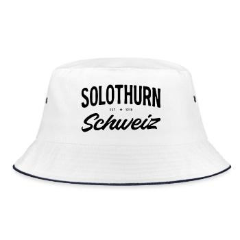 Solothurn Schweiz Vintage Schrift - Bucket Hat - Weiß/Navy - Vorne